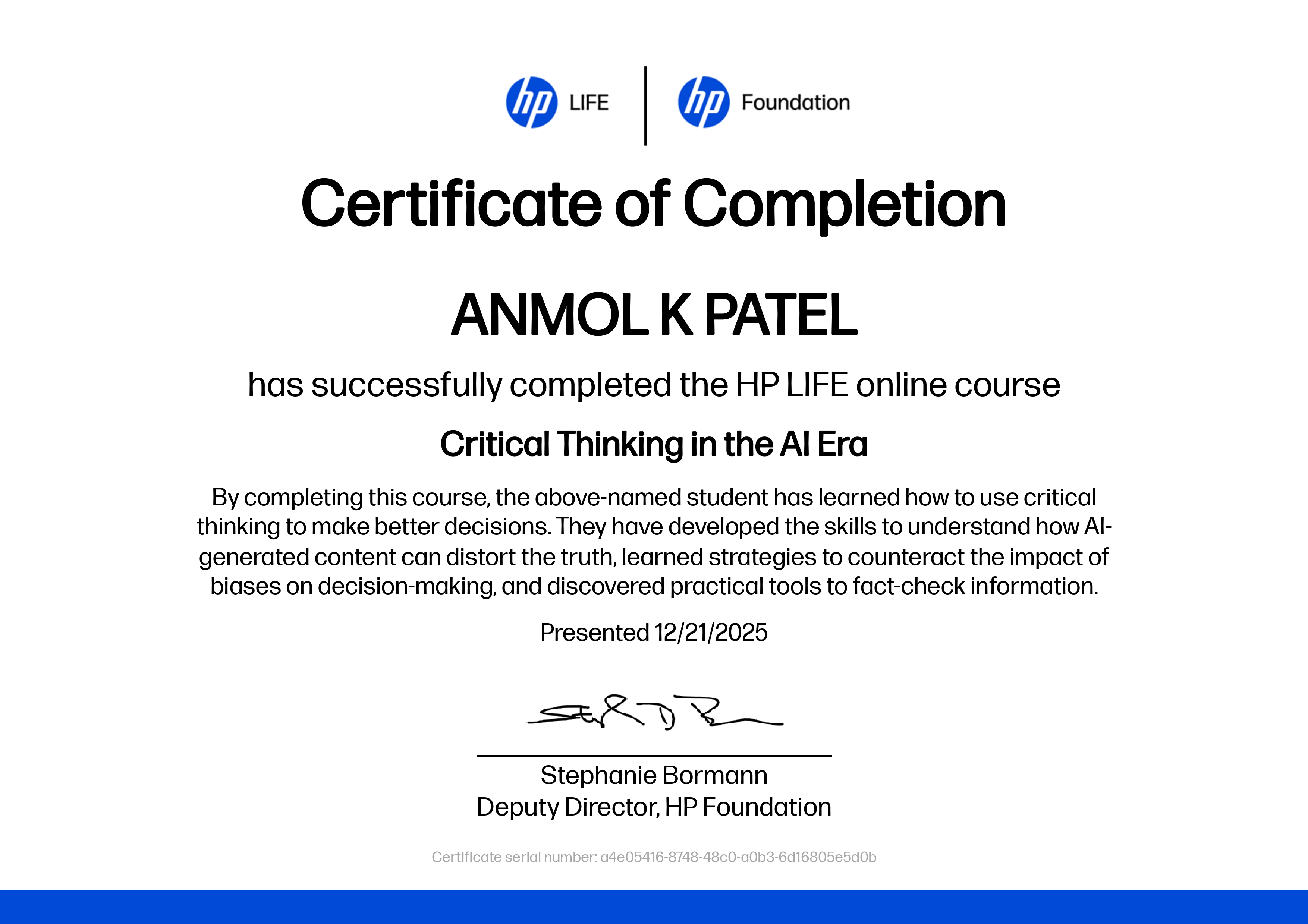 Critical Thinking in the AI Era